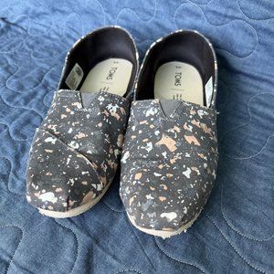 Toms Alpargata Slip-on Forged Iron Grey Metallic Granite Fleck Terrazzo Size 8